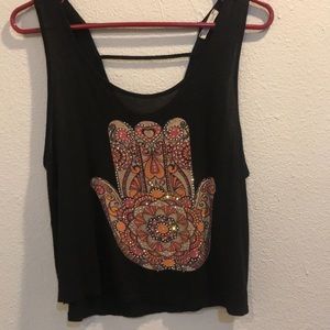 Charlotte Russe open back cropped tank